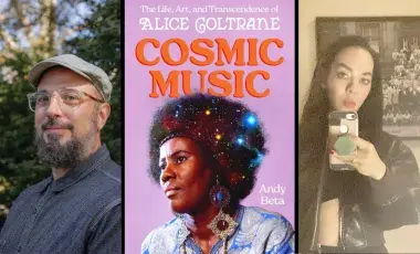author profiles with book cover, "Cosmic Music"