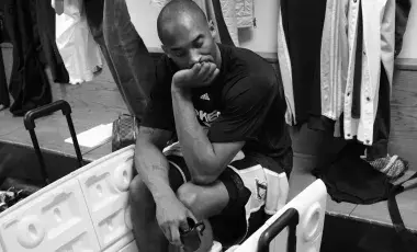 Kobe Bryant in locker room
