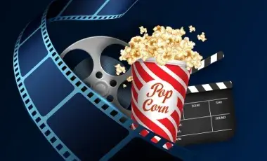 popcorn, film, movie clapboard
