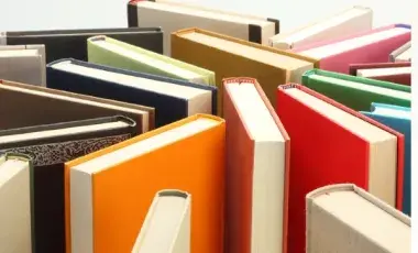 Various colorful books.