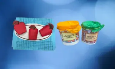 An apple craft and jam jar craft