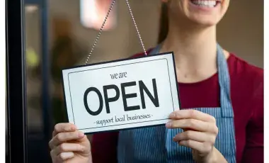 Open for business sign