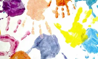 colorful hand prints
