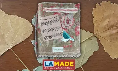 homemade journal and leaves