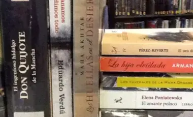 A stack of Spanish language books