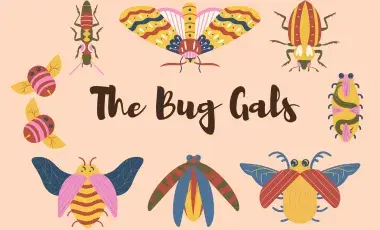 Graphic art of bugs around text