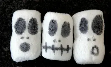 packing peanut skull faces