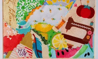 Fabrics Scraps Art 