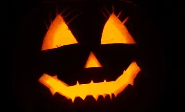Halloween carved pumpkin jack-o-lantern