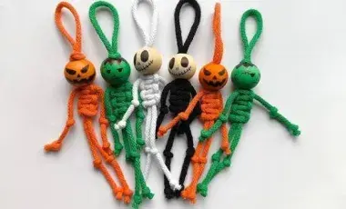 macrame skeletons, jackolanterns, and frankensteins