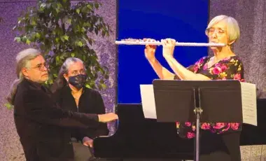 Kasckow-Pezzone flute and piano duo performing live.