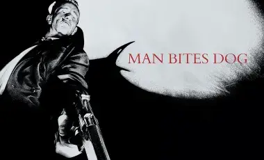 Film poster for "Man Bites Dog"