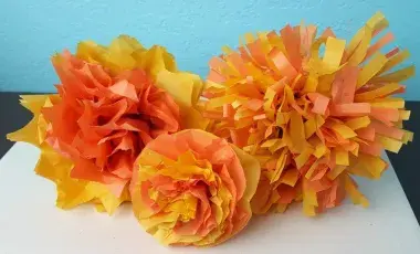orange and yellow paper flowers