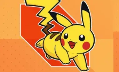 a pikachu runs against an orange background and the words "Pokemon Club" are written in colorful letters