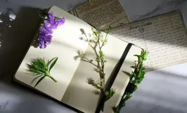 blank journal with flowers and fauna 