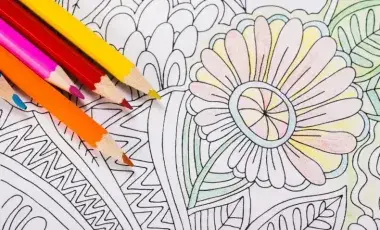 coloring pencils with coloring sheet