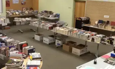 A book sale in a library