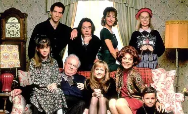 All members of the family are posting for camera