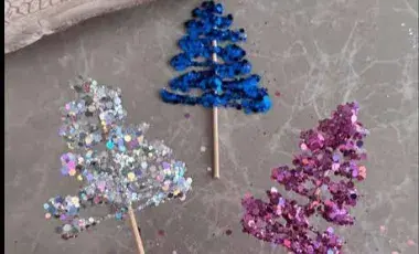 colorful Christmas trees