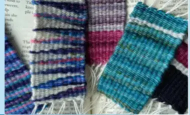 Four woven bookmarks