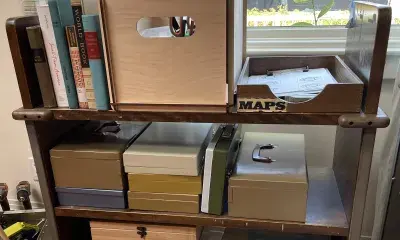 book card with boxes and books