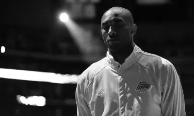Kobe Bryant Stands During the National Anthem