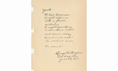 Letter signed by Langston Hughes