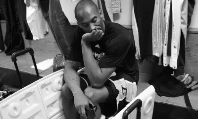 Kobe Bryant in locker room