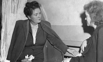 Louise Peete with Agness "Aggie" Underwood for the last time in December of 1944