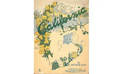 historic sheet music cover that reads "California"