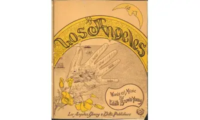 historic sheet music cover that reads "songs in the key of Los Angeles"