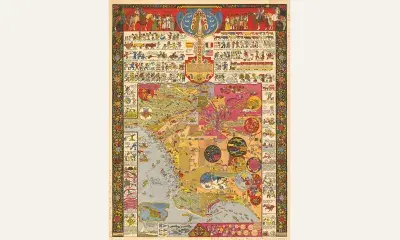 Historical and Recreational Map of Los Angeles Jo Mora, 1942