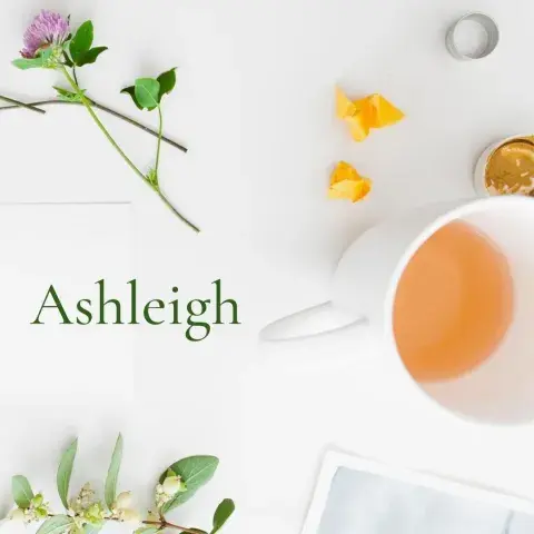 Crafting materials and a cup of tea represent some of Ashleigh’s favorite things.