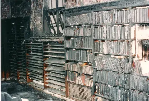 Central Library Burned Books