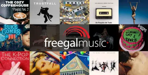 mobile device displaying freegal music