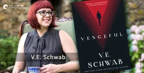 Author V.E. Schwab and her latest book, Vengeful
