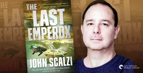 Author John Scalzi and his latest novel, The Last Emperox