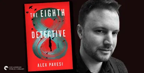 Author Alex Pavesi and his first novel, The Eighth Detective