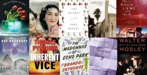 Collage of books based on Los Angeles neighborhoods