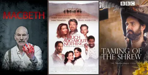 Film and play adaptations of Shakespeare's favorite works