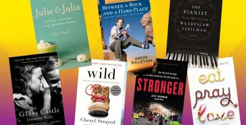 Collage of books adapted into movies