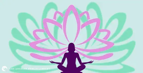 Lotus Flower and Yoga silhouette