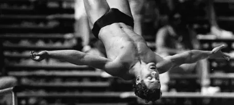 Greg Louganis mid dive