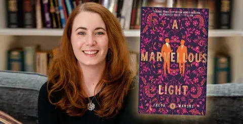Author Freya Marske and her debut novel, A Marvellous Light