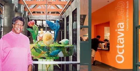 Octavia Butler and the Central Library makerspace lab named in her honor.