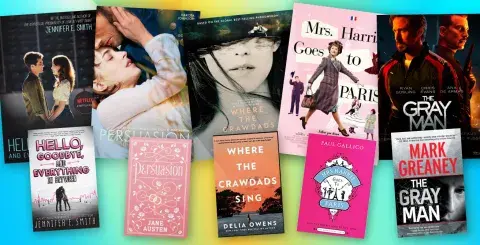 Collage of upcoming films adapted from books