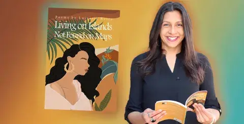 Author Luivette Resto and her latest poetry book, Living on Islands Not Found on Maps