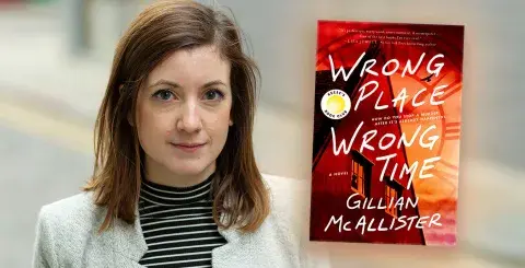 Author Gillian McAllister and her latest book, Wrong Place, Wrong Time