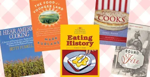 Collage of American cuisine books
