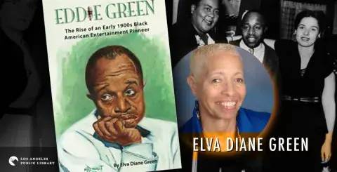 photograph of Elva Diane Green and book cover of her book